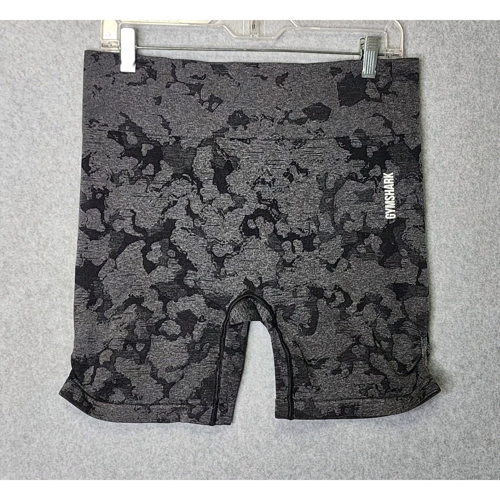 Gymshark Adapt Camo Seamless Shorts Womens XL Grey Black GLSH5039 High Waist